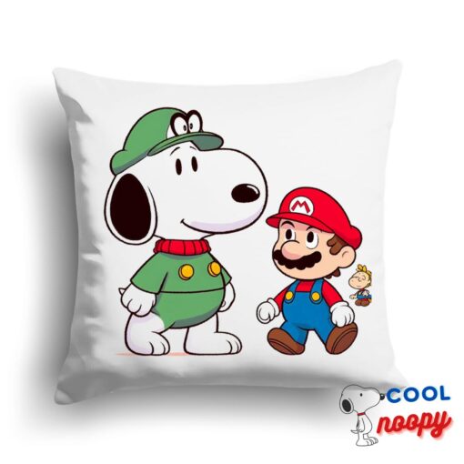 Awe Inspiring Snoopy Super Mario Square Pillow 1