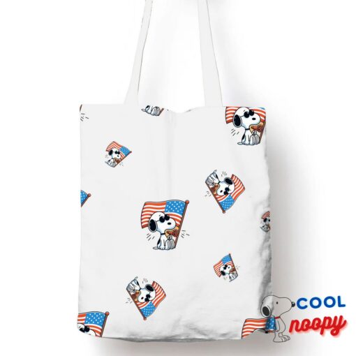 Awesome Snoopy American Flag Tote Bag 1