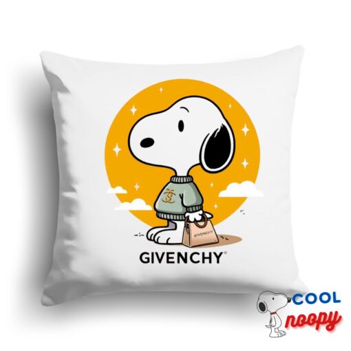 Awesome Snoopy Givenchy Logo Square Pillow 1