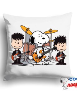Awesome Snoopy Joy Division Rock Band Square Pillow 1