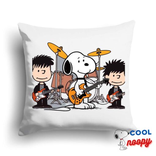 Awesome Snoopy Joy Division Rock Band Square Pillow 1