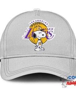 Awesome Snoopy Los Angeles Lakers Logo Hat 3