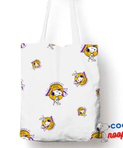Awesome Snoopy Los Angeles Lakers Logo Tote Bag 1