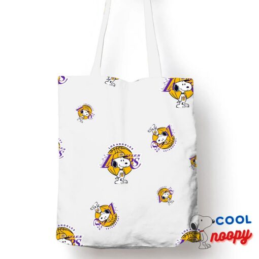 Awesome Snoopy Los Angeles Lakers Logo Tote Bag 1