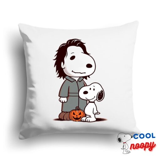 Awesome Snoopy Michael Myers Square Pillow 1