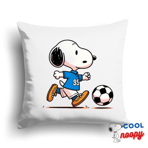 Awesome Snoopy Soccer Square Pillow 1