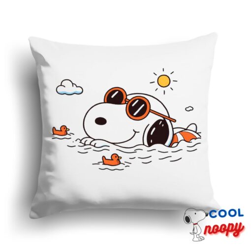 Awesome Snoopy Swim Square Pillow 1