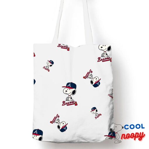 Beautiful Snoopy Atlanta Braves Logo Tote Bag 1