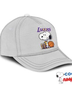 Beautiful Snoopy Los Angeles Lakers Logo Hat 2