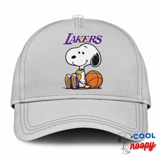 Beautiful Snoopy Los Angeles Lakers Logo Hat 3