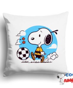 Beautiful Snoopy Soccer Square Pillow 1