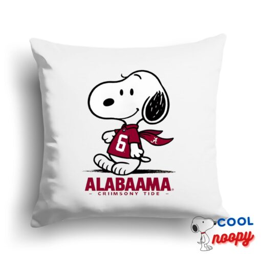 Best Snoopy Alabama Crimson Tide Logo Square Pillow 1