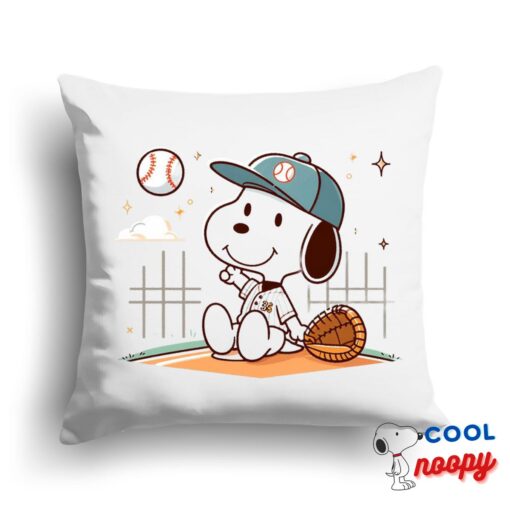 Best Snoopy Baseball Square Pillow 1