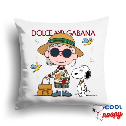 Best Snoopy Dolce And Gabbana Square Pillow 1