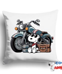 Best Snoopy Harley Davidson Square Pillow 1