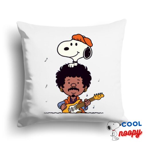 Best Snoopy Jimi Hendrix Square Pillow 1