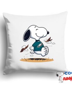 Best Snoopy Philadelphia Eagles Logo Square Pillow 1