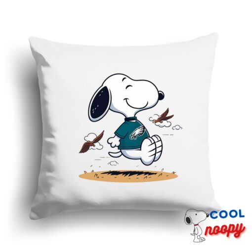 Best Snoopy Philadelphia Eagles Logo Square Pillow 1