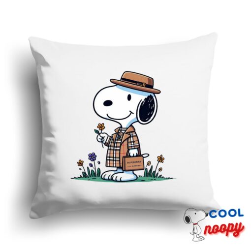 Best Selling Snoopy Burberry Square Pillow 1