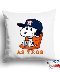 Best Selling Snoopy Houston Astros Logo Square Pillow 1