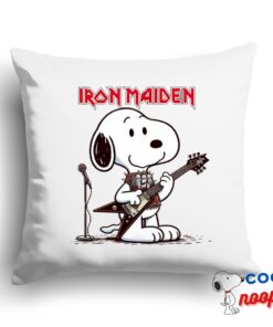 Best Selling Snoopy Iron Maiden Band Square Pillow 1