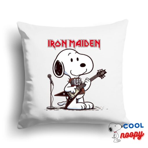 Best Selling Snoopy Iron Maiden Band Square Pillow 1