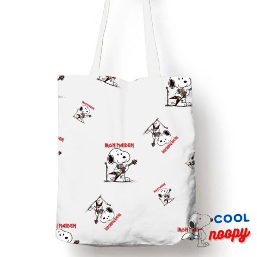 Best Selling Snoopy Iron Maiden Band Tote Bag 1