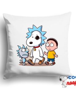 Best Selling Snoopy Rick And Morty Square Pillow 1