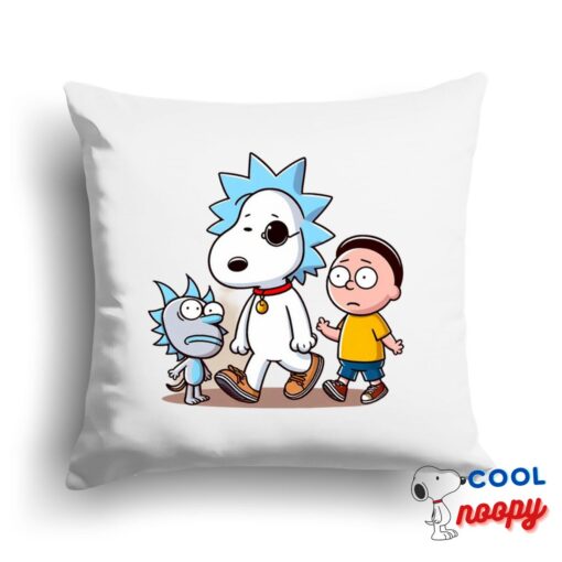 Best Selling Snoopy Rick And Morty Square Pillow 1