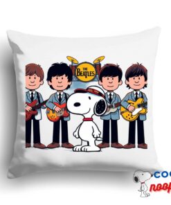 Best Selling Snoopy The Beatles Rock Band Square Pillow 1