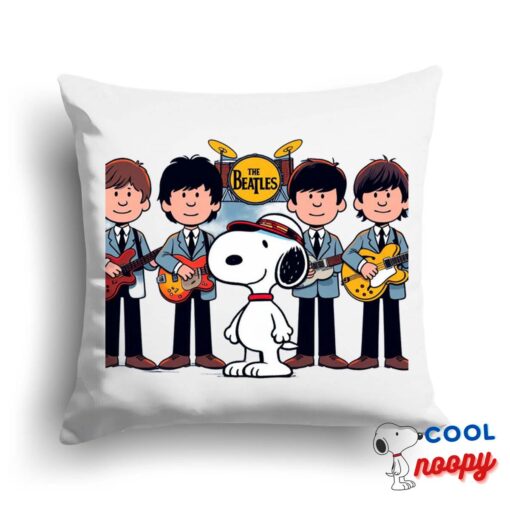 Best Selling Snoopy The Beatles Rock Band Square Pillow 1