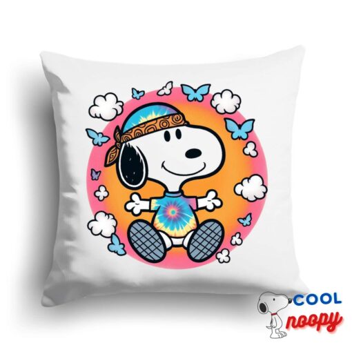 Best Selling Snoopy Tie Dye Square Pillow 1
