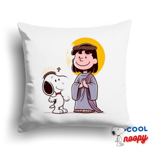 Bountiful Snoopy Jesus Square Pillow 1