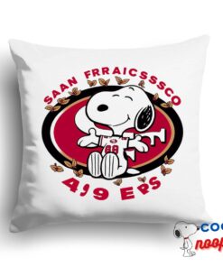 Bountiful Snoopy San Francisco 49ers Logo Square Pillow 1