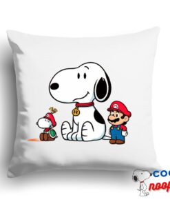 Bountiful Snoopy Super Mario Square Pillow 1