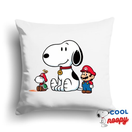Bountiful Snoopy Super Mario Square Pillow 1