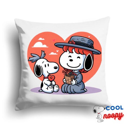 Bountiful Snoopy Valentine Square Pillow 1