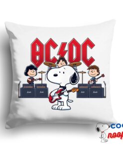 Brilliant Snoopy Acdc Rock Band Square Pillow 1