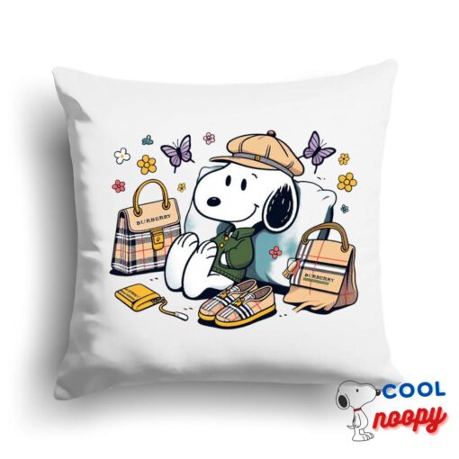 Brilliant Snoopy Burberry Square Pillow 1