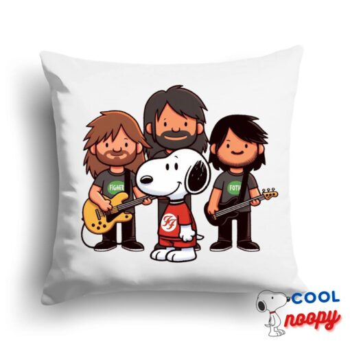 Brilliant Snoopy Foo Fighters Rock Band Square Pillow 1