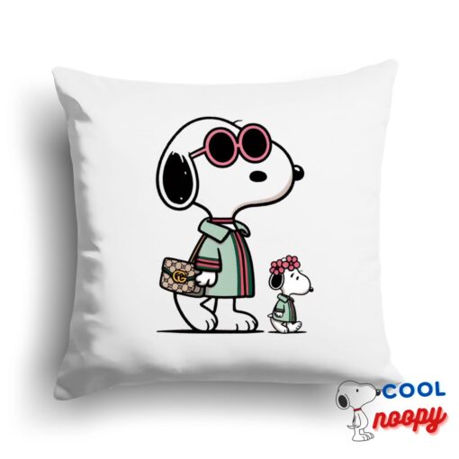 Brilliant Snoopy Gucci Square Pillow 1