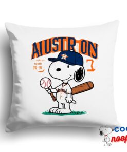 Brilliant Snoopy Houston Astros Logo Square Pillow 1