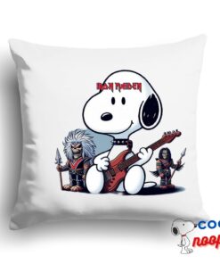 Brilliant Snoopy Iron Maiden Band Square Pillow 1