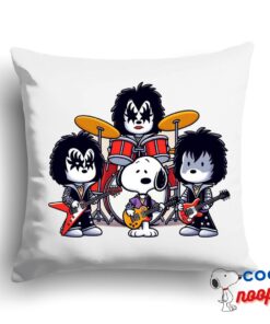 Brilliant Snoopy Kiss Rock Band Square Pillow 1