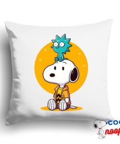 Brilliant Snoopy Rick And Morty Square Pillow 1