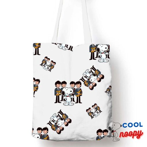 Brilliant Snoopy The Beatles Rock Band Tote Bag 1