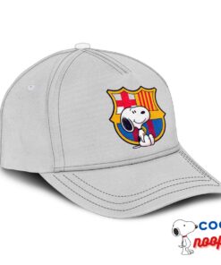 Cheerful Snoopy Barcelona Logo Hat 2