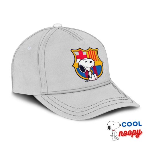 Cheerful Snoopy Barcelona Logo Hat 2