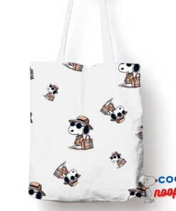 Cheerful Snoopy Burberry Tote Bag 1