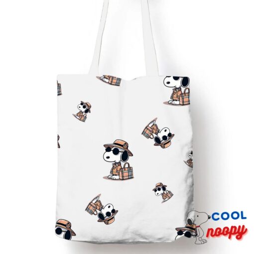 Cheerful Snoopy Burberry Tote Bag 1